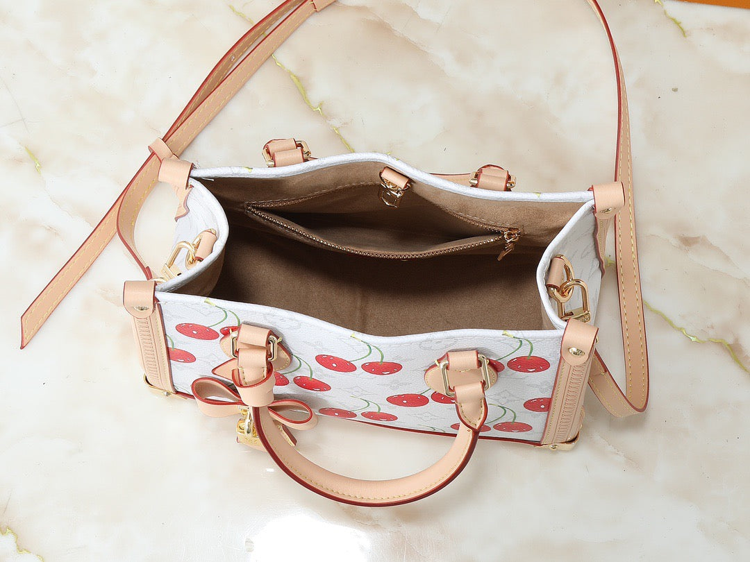 x Takashi Murakami OnTheGo PM (White Monogram Cerises / Cherry) M13269