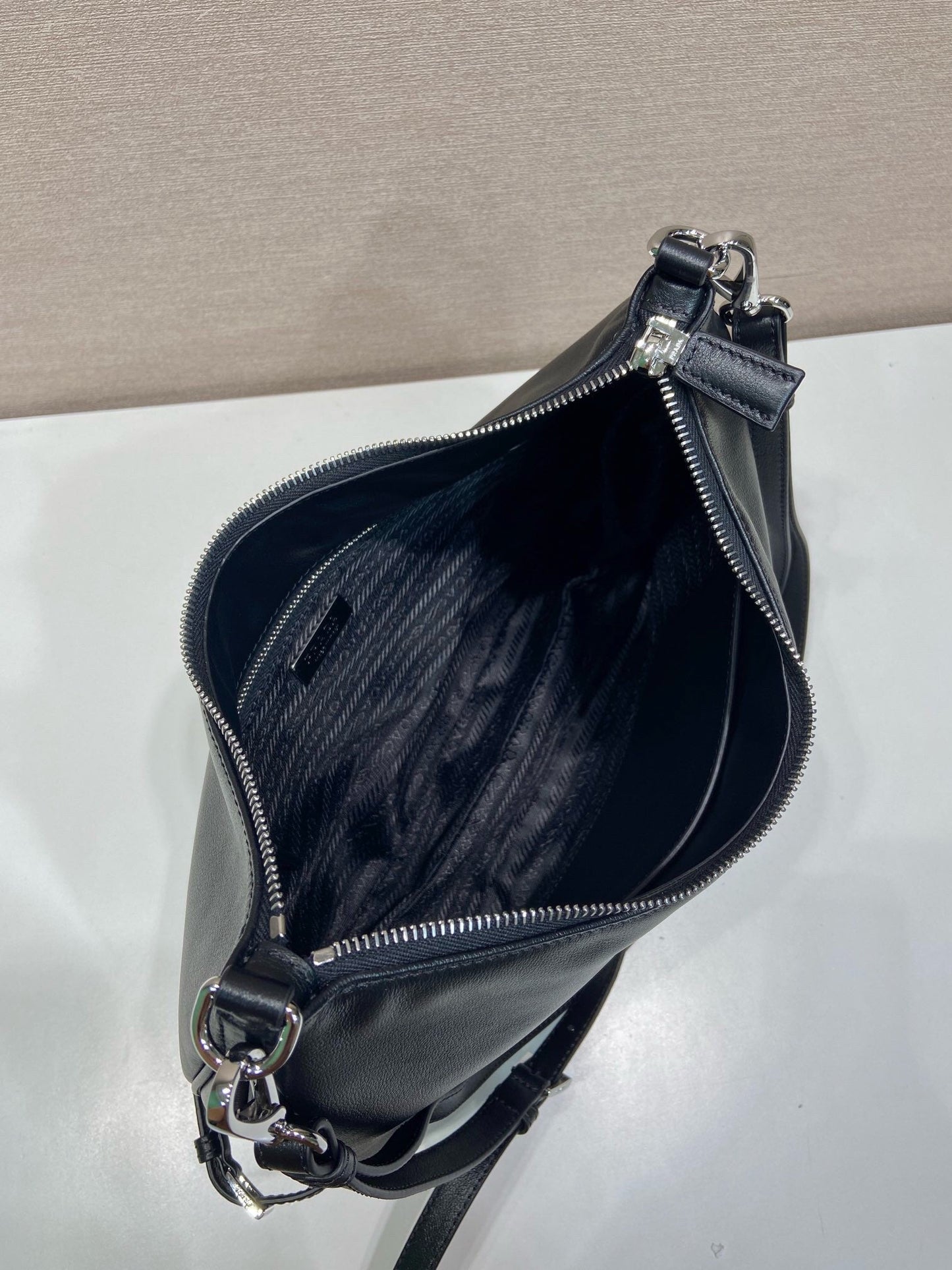 2026 Large Black Leather Shoulder Bag 1BC288_2CYS_F0002_V_OOO