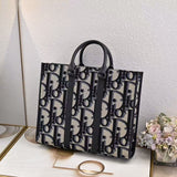East-West Tote Bag Beige and Maxi DR Oblique Jacquard