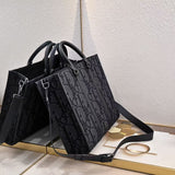 East-West Tote Bag Beige and Maxi DR Oblique Jacquard