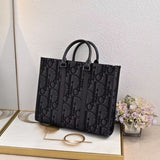 East-West Tote Bag Beige and Maxi DR Oblique Jacquard
