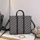 East-West Tote Bag Beige and Maxi DR Oblique Jacquard
