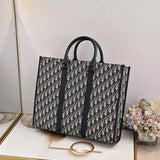 East-West Tote Bag Beige and Maxi DR Oblique Jacquard
