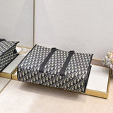 East-West Tote Bag Beige and Maxi DR Oblique Jacquard