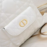 Small DR Caro Bucket Bag Powder Macrocannage Lambskin