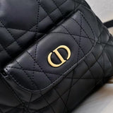 Small DR Caro Bucket Bag Powder Macrocannage Lambskin