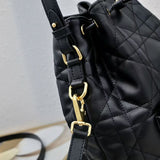 Small DR Caro Bucket Bag Powder Macrocannage Lambskin