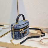 Caro Mini Vanity Case Black Macrocannage Lambskin