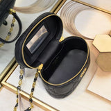 Caro Mini Vanity Case Black Macrocannage Lambskin