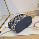 Caro Mini Vanity Case Black Macrocannage Lambskin