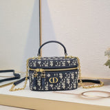 Caro Mini Vanity Case Black Macrocannage Lambskin