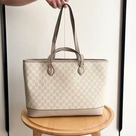 Ophidia series medium oatmeal-colored tote bag