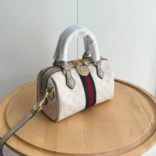 White Mini Boston Bag