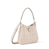 All Around PM Tote Bag with Openwork Monogram Pattern, Pebble Gray Mahina Calfskin| M27459