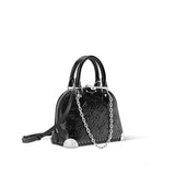 2026 Alma Trunk BB Handbag, Black Calfskin with Monogram Saga Embossing M27812