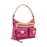 2026 Baggy PM Handbag in Pink Monogram Jacquard Denim M28266