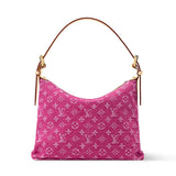 2026 Baggy PM Handbag in Pink Monogram Jacquard Denim M28266