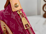 2026 Baggy PM Handbag in Pink Monogram Jacquard Denim M28266