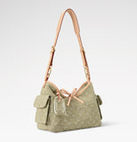 2026 Carryall Cargo PM Handbag in Khaki Denim M27623