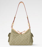 2026 Carryall Cargo PM Handbag in Khaki Denim M27623