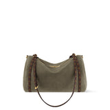 2026 Express MM Handbag Khaki Suede Calfskin M29230