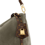 2026 Express MM Handbag Khaki Suede Calfskin M29230