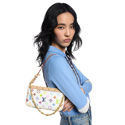 2026 Pochette Accessoires Clutch Bag Monogram Multicolore White Canvas M13404