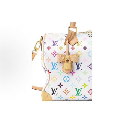 2026 Speedy Soft 30 Handbag in Monogram Multicolore White Canvas M27789