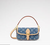 2026 Nano Diane Classic Baguette Bag Miniature Edition Blue Jacquard Denim M27700