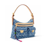 2026 Baggy Monogram Denim Tote Bag in Washed Blue Denim M27329