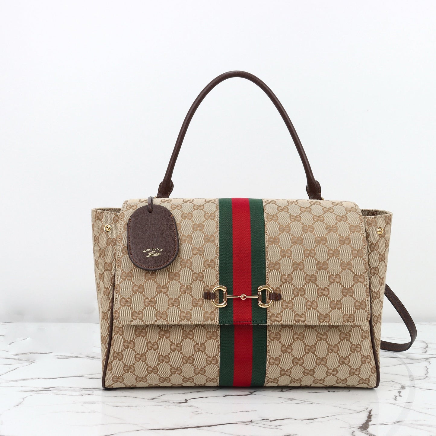 2026 Medium Tote Bag, Beige GG Canvas 875018 FAFV9 9653