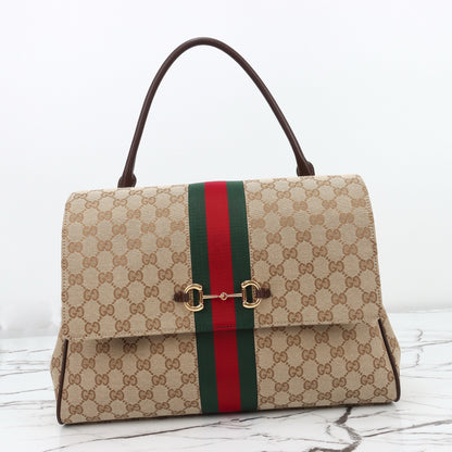 2026 Medium Tote Bag, Beige GG Canvas 875018 FAFV9 9653