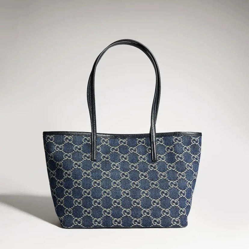 2026 Small Tote Bag (Dark Blue GG Denim) 875236 FAF8V 4042