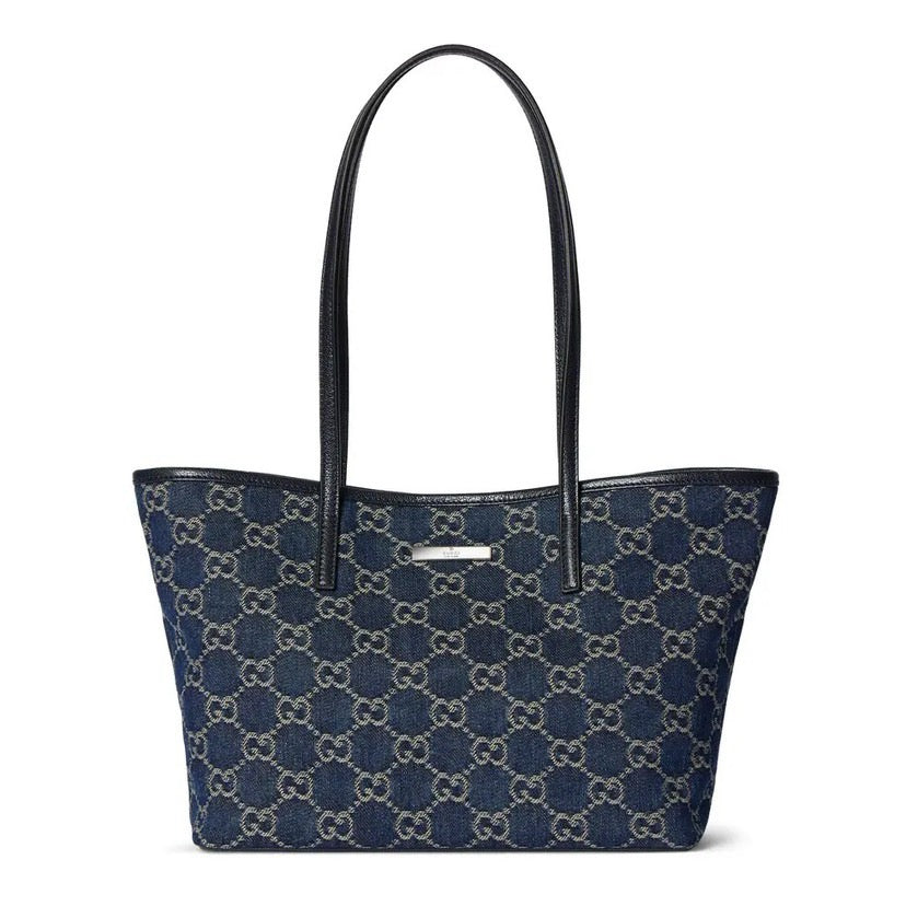 2026 Large Blue Washed GG Denim Tote Bag 874745 FAF8V 4042
