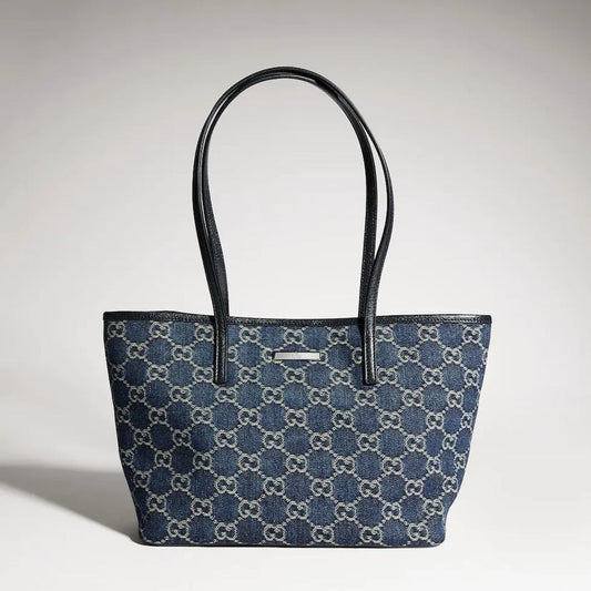 2026 Large Blue Washed GG Denim Tote Bag 874745 FAF8V 4042