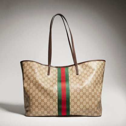 2026 Dark Brown GG-Coated Canvas Large Tote Bag 874745 FAF79 8547