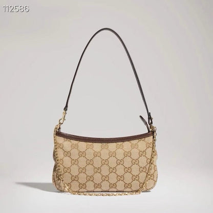 2026 Gossip Collection Brown GG Canvas Small Underarm Bag 875847 FAFY1 9651