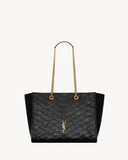 2026 Small Niki Tote Bag, Black Distressed Vintage Cowhide Leather 8726800EN071000