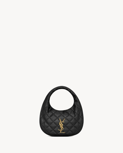 2026 Icarino Black Quilted Nappa Leather Handbag 851689AAANG1000
