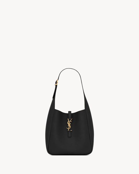 2026 Small Le 5 À 7 Supple Black Soft Leather Hobo Bag 713938AAAUQ1000