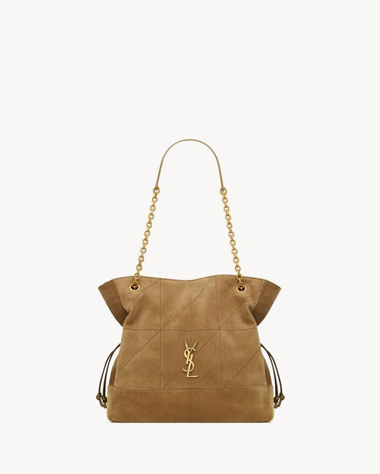 2026 Small Jamie Shopping Brown Suede Tote Bag 8339481U8P73194