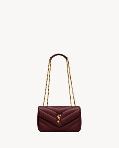 2026 Loulou Series SmallDeep Burgundy Lambskin Shoulder Bag 801437AAEAX6197
