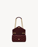 2026 Loulou Series Large  Deep Burgundy Lambskin Shoulder Bag 803541AAEAX6197
