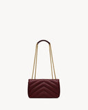 2026 Loulou Series SmallDeep Burgundy Lambskin Shoulder Bag 801437AAEAX6197