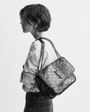 2026 Niki Medium Chain Shoulder Bag in Black Vintage Leather 6331840EN071000