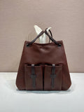 2026 Medium Brown Textured Leather Tote Bag 1BG645_2G6F_F0324_V_OOO