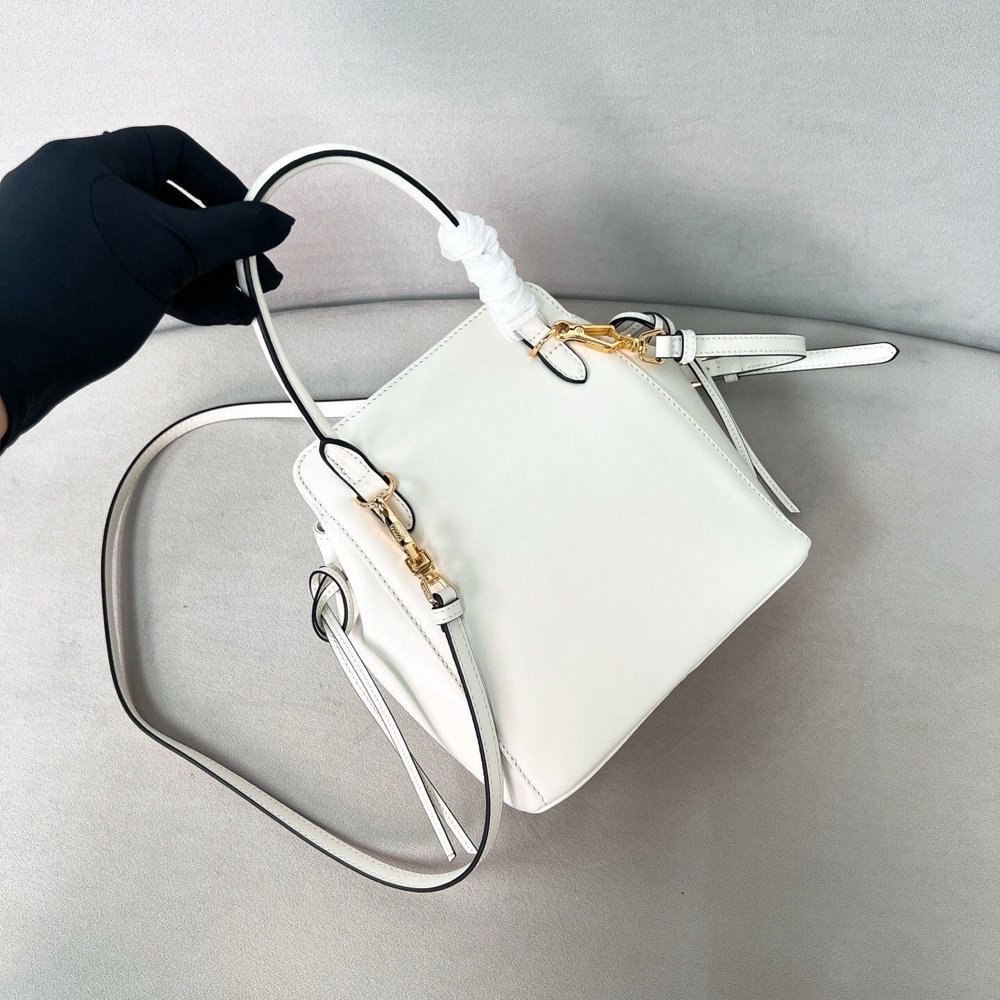2026 White Mini Leather Handbag 1BA496_2C6A_F0PG7_V_OOO