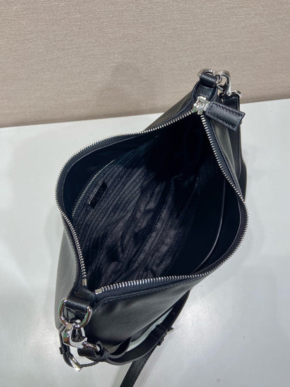 2026 Large Black Leather Shoulder Bag 1BC288_2CYS_F0002_V_OOO