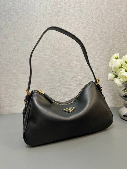 2026 Black Medium Leather Shoulder Bag 1BC229_2CYS_F0002_V_LVM