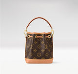 2026 Brown Monogram-Coated Canvas Nano Noé Mini Bucket Bag M81266